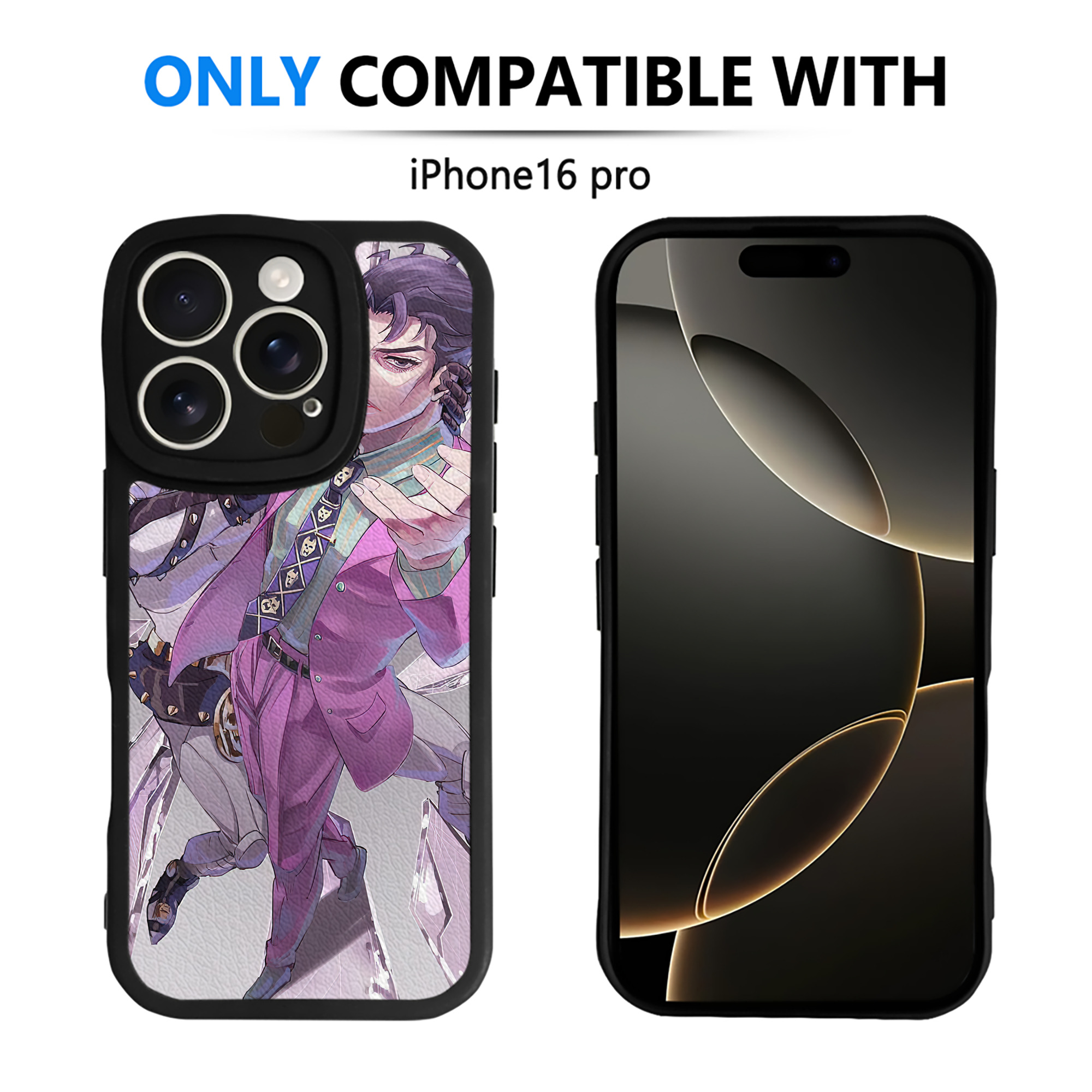 （画像用） ジョジョの奇妙な冒険 JoJo's Bizarre Adventure 【iPhone 16シリーズ対応】シリコンスマホケース（レザー調） 材質：シリコン